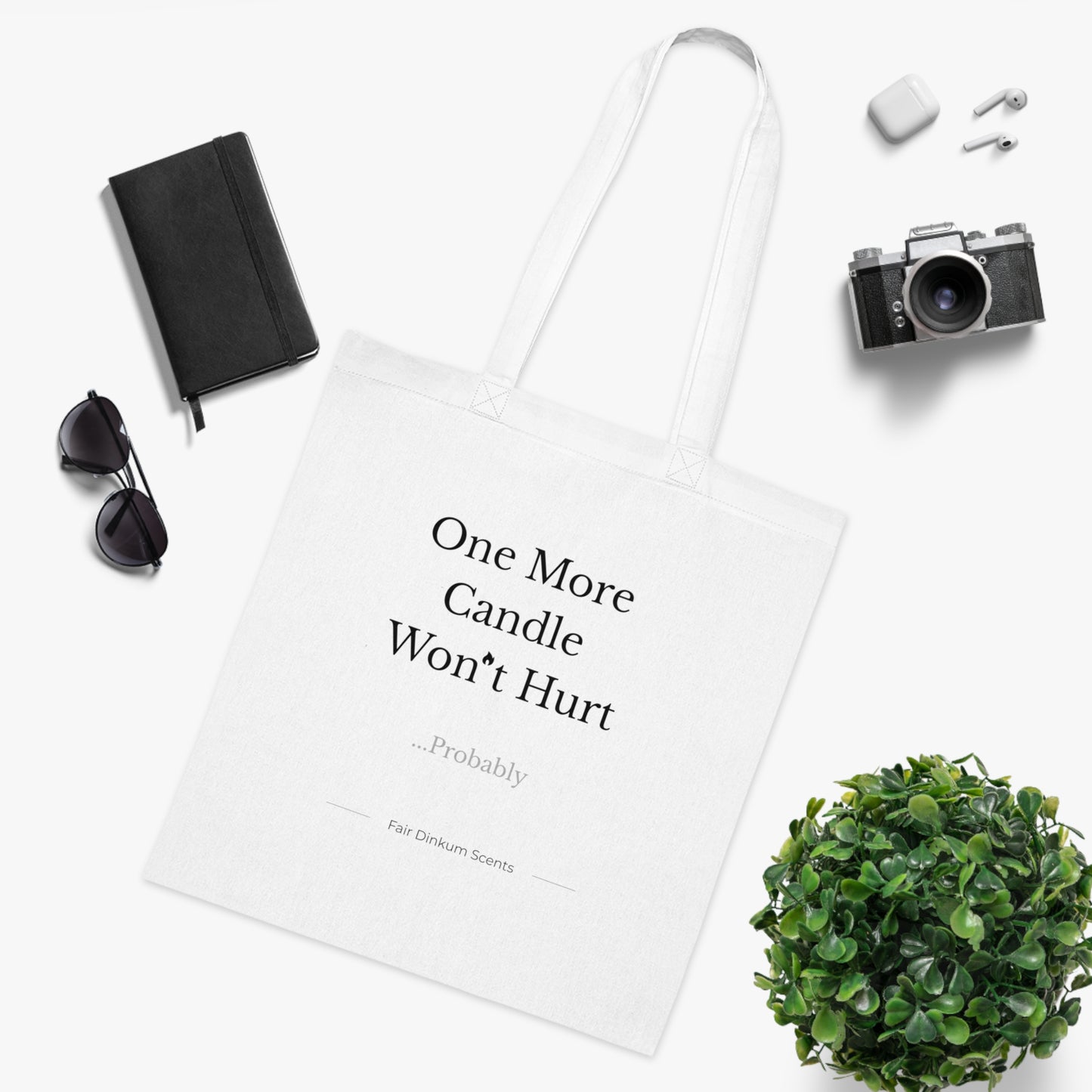 Candle Lover Tote Bag — "One More Candle Won’t Hurt" Cotton Shopping Tote