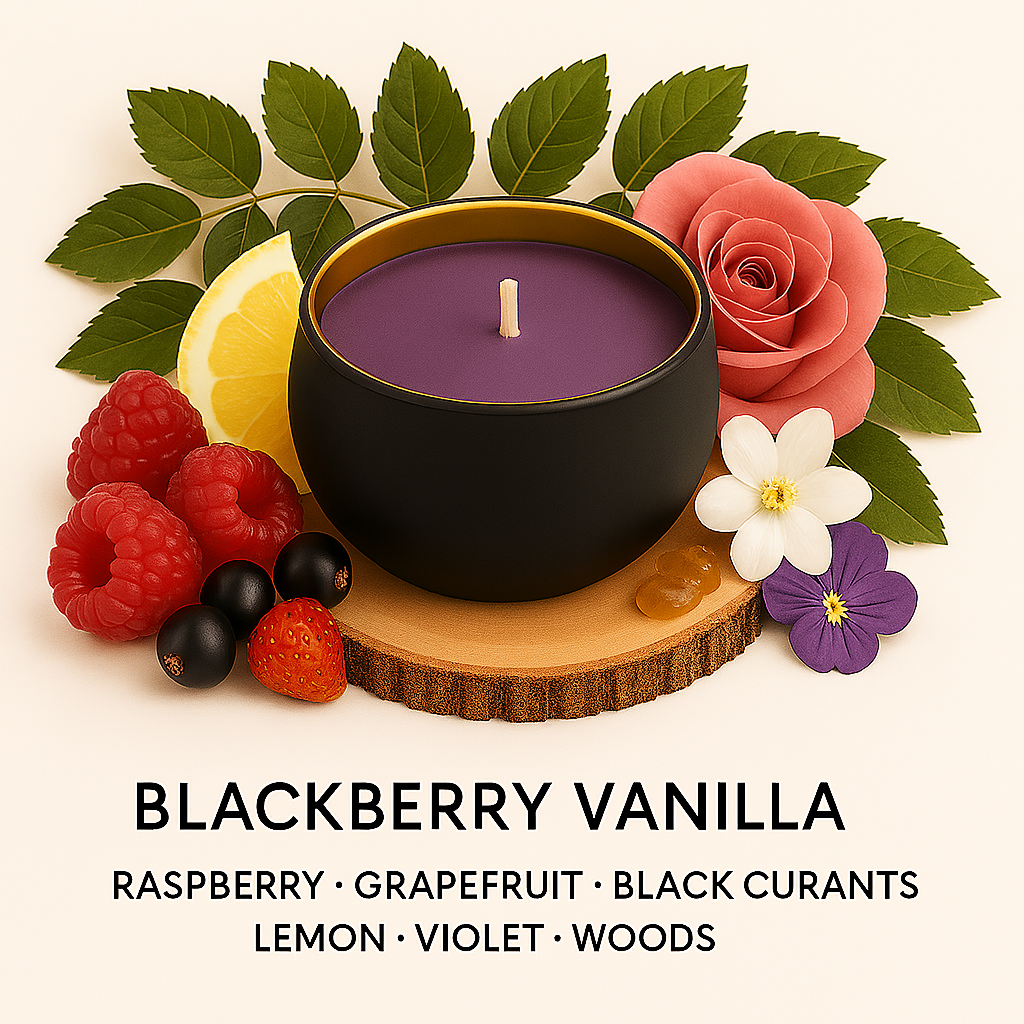 Blackberry & Vanilla - 6oz Luxury Soy Wax Candle