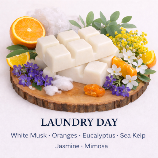 Laundry Day soy wax melts with citrus, eucalyptus, jasmine and white musk fresh clean scent by Fair Dinkum Scents