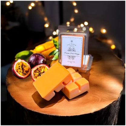 Passionfruit and mango soy wax melts with tropical fruity coconut vanilla sweet scent