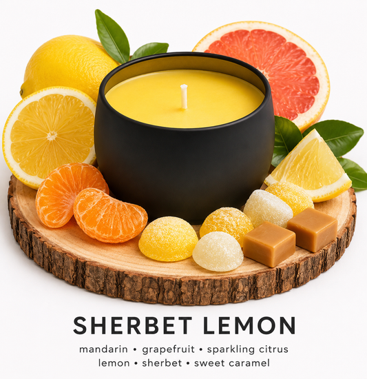 Sherbet Lemon - 6oz Luxury Soy Wax Candle